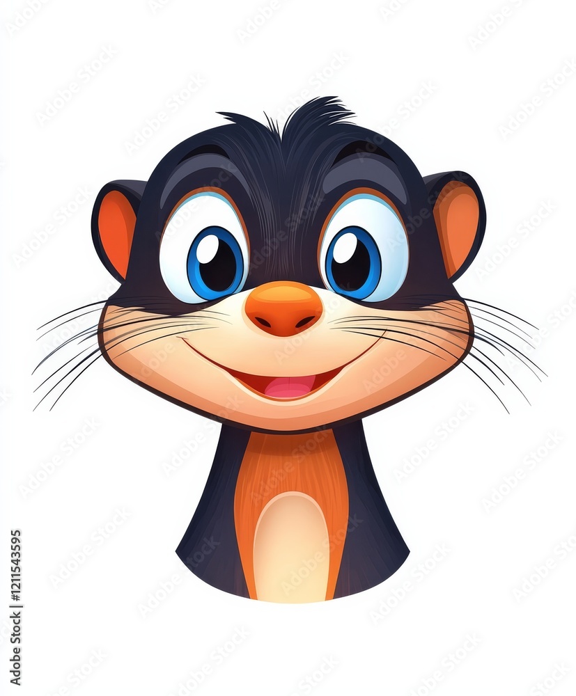 Obraz premium Playful ferret character design in a blushing forest close-up