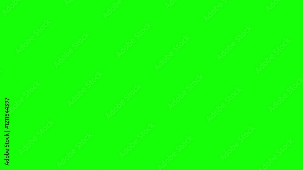 3d animation of wall breaking on green screen background for transition