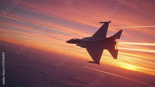 Sunset Fighter Jet Flight