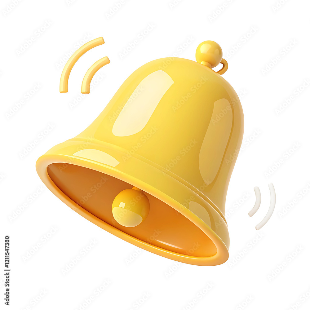 Fototapeta premium golden bell isolated on white