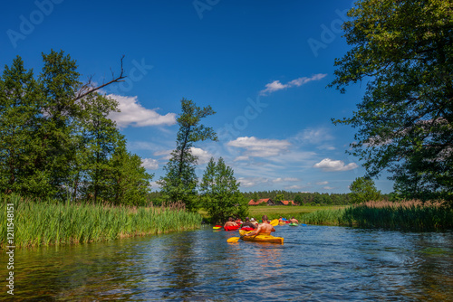 Fototapeta Naklejka Na Ścianę i Meble -  Mazury-river Krutynia in north-eastern Poland