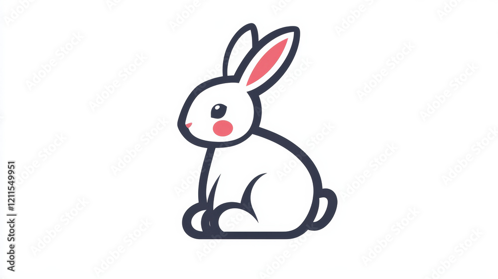 Fototapeta premium Minimalist Bunny Illustration