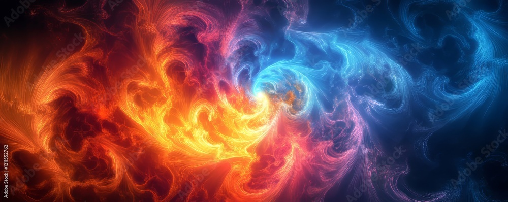 Abstract Bright Digital Background with Glowing Effects, Generative AI Abstract Bright Digital Background with Glowing Effects, Generative AI
