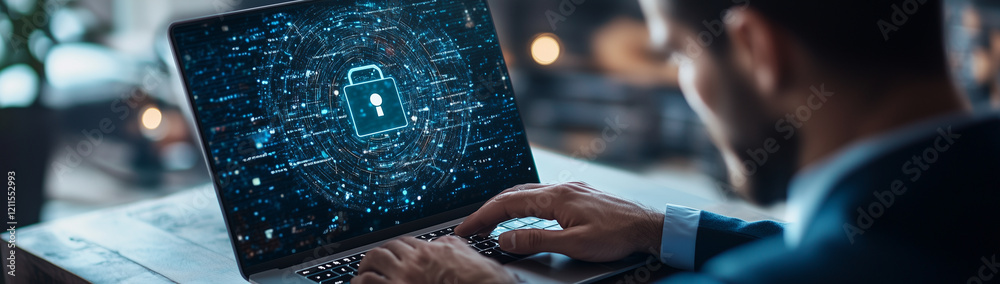 Obraz premium Cybersecurity Awareness Month, powered by Generative AI technology.