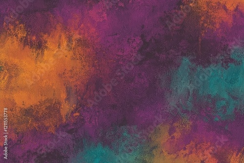 Wallpaper Mural Vibrant Abstract Art with Purple, Orange and Teal Color Blends Torontodigital.ca