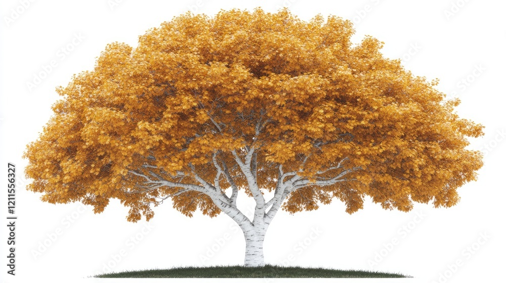 Fototapeta premium Vibrant autumn tree with golden foliage