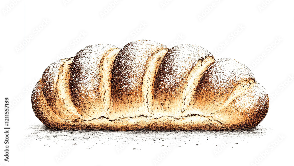 Freshly baked Zopf bread isolated on a clean white background, s Freshly baked Zopf bread isolated on a clean white background, s