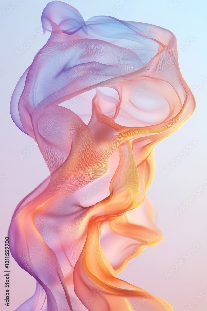 Obraz premium Mixing Colors Digital Background with Smooth Flow, Generative AI