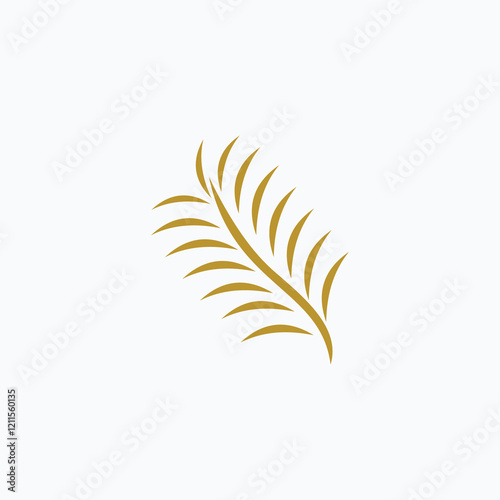 beautiful luxury leaf flat design icon logo