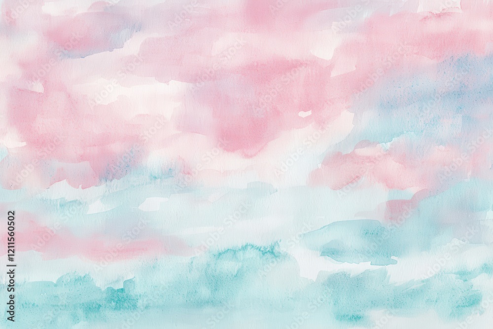 Soft Pastel Watercolor Background with Gentle Cloud Patterns Soft Pastel Watercolor Background with Gentle Cloud Patterns
