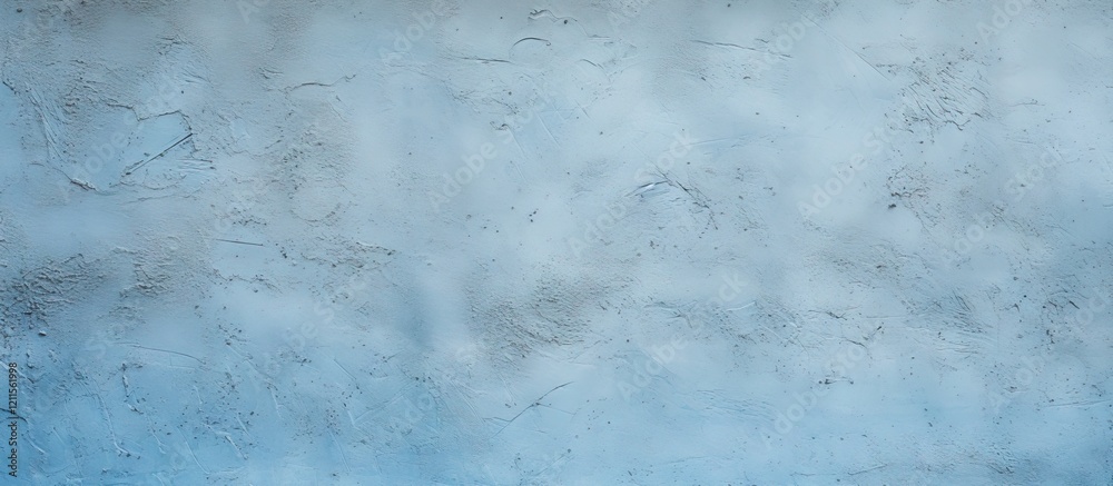 Obraz premium Light blue textured stucco wall with a rough plaster surface and soft gradients, featuring a subtle copy space for design elements.