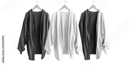 black and white clothes hangers