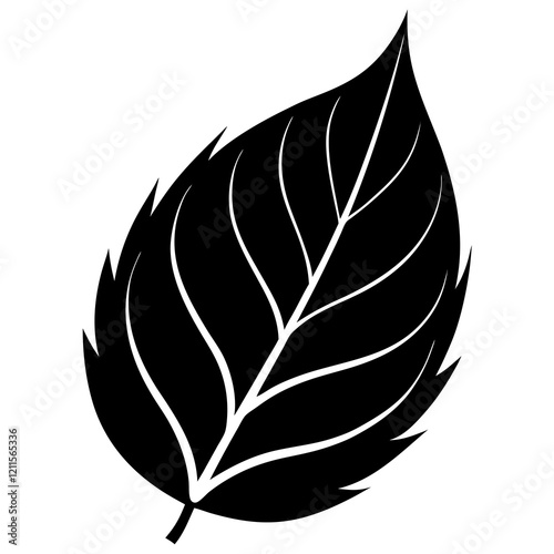 A smooth concave leaf segment silhouette vector illustration