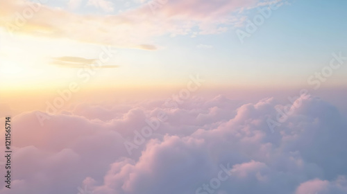 Dreamy Pastel Clouds at Sunset: A Serene Landscape photo