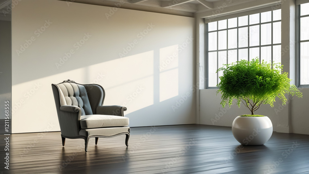 Fototapeta premium Modern bright interiors. 3D rendering