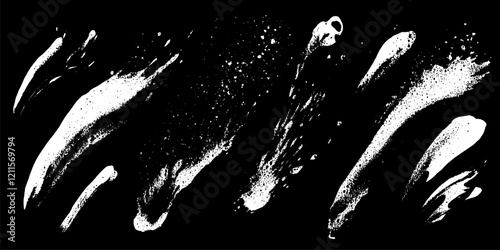 Soap foam texture set with sponge and grunge water. Soapy glass clean bubble pattern. Wash smear overlay with shampoo and shaving cream.