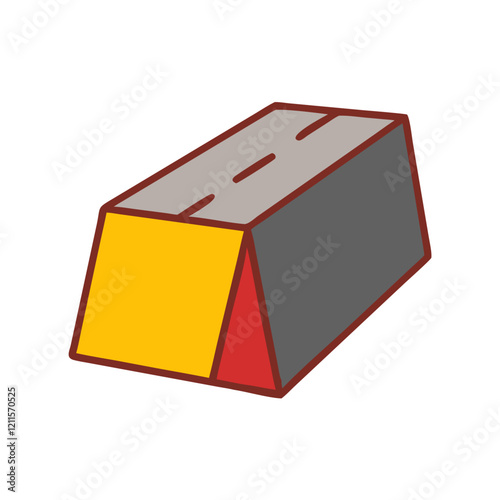 Concrete Block Icon in colorful design