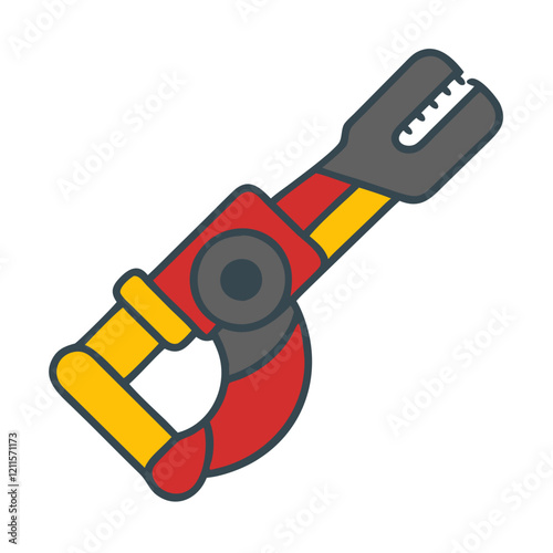 Rebar Cutter Icon illustration in bright colors on a white background