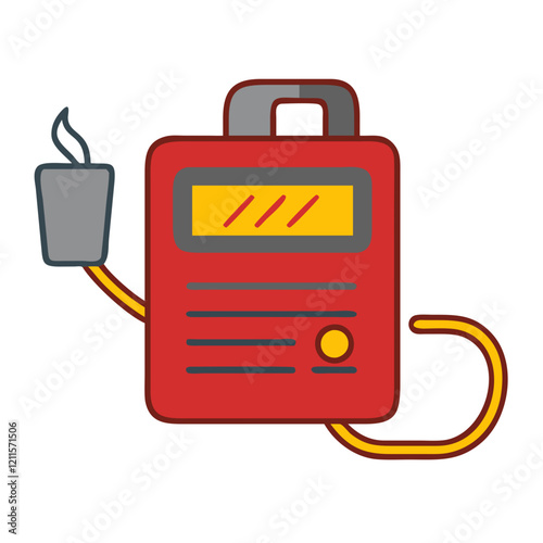 Welding Machine Icon in red color on white background