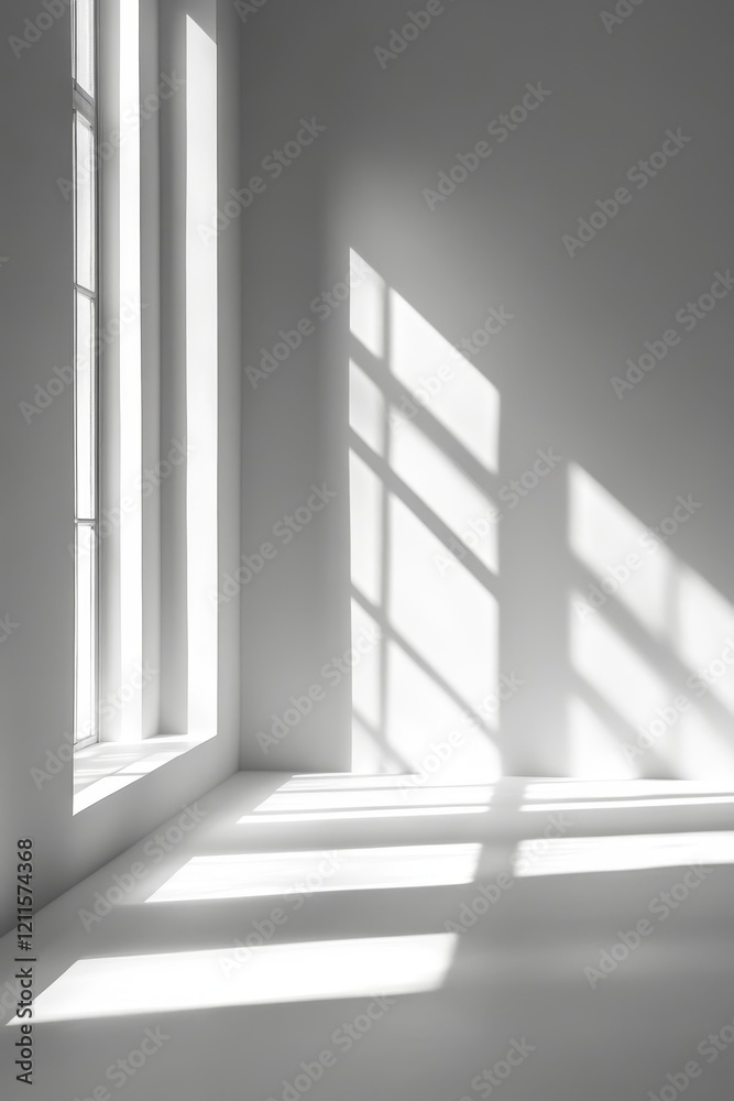 Fototapeta premium Light White Interior Digital Background, Generative AI