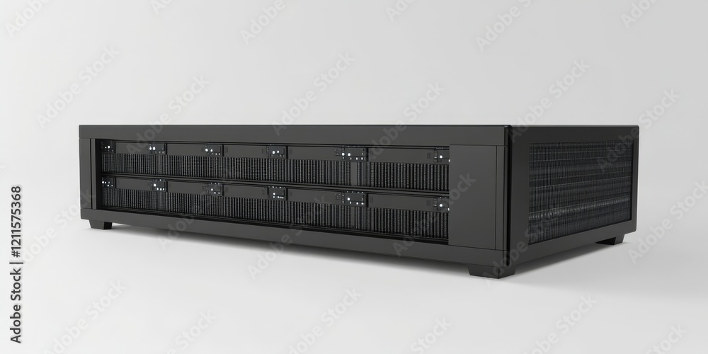 Obraz premium Data server rack center. Backup cloud service. 3D rendering, Generative AI