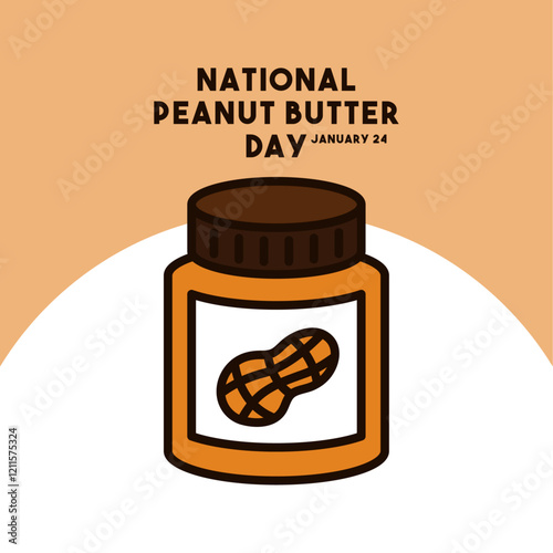 Vector Illustration of National Peanut Butter Day. January 24. Flat design vector.