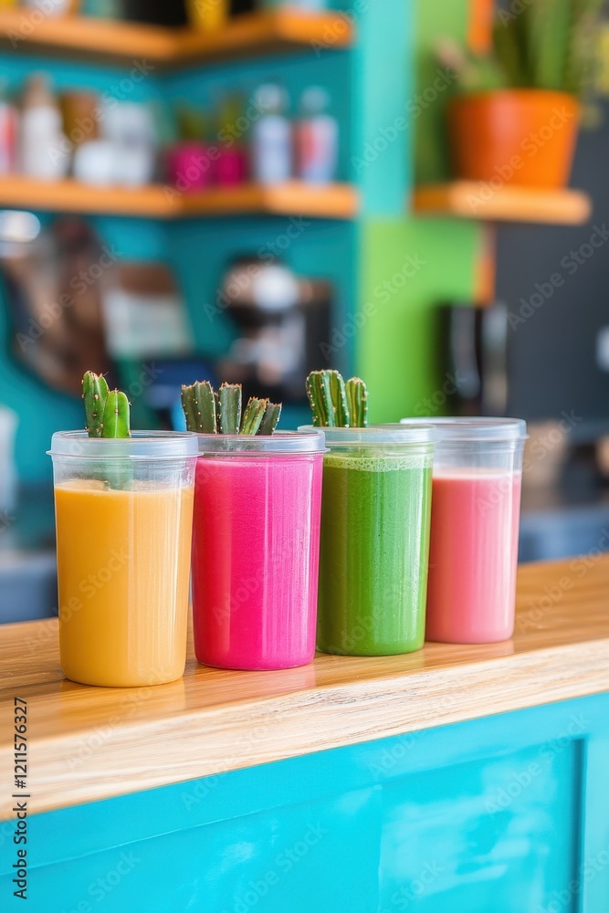 Vibrant smoothies made with prickly pear cactus, beautifully displayed in clear glasses on a rustic wooden table. Vibrant smoothies made with prickly pear cactus, beautifully displayed in clear glasses on a rustic wooden table.