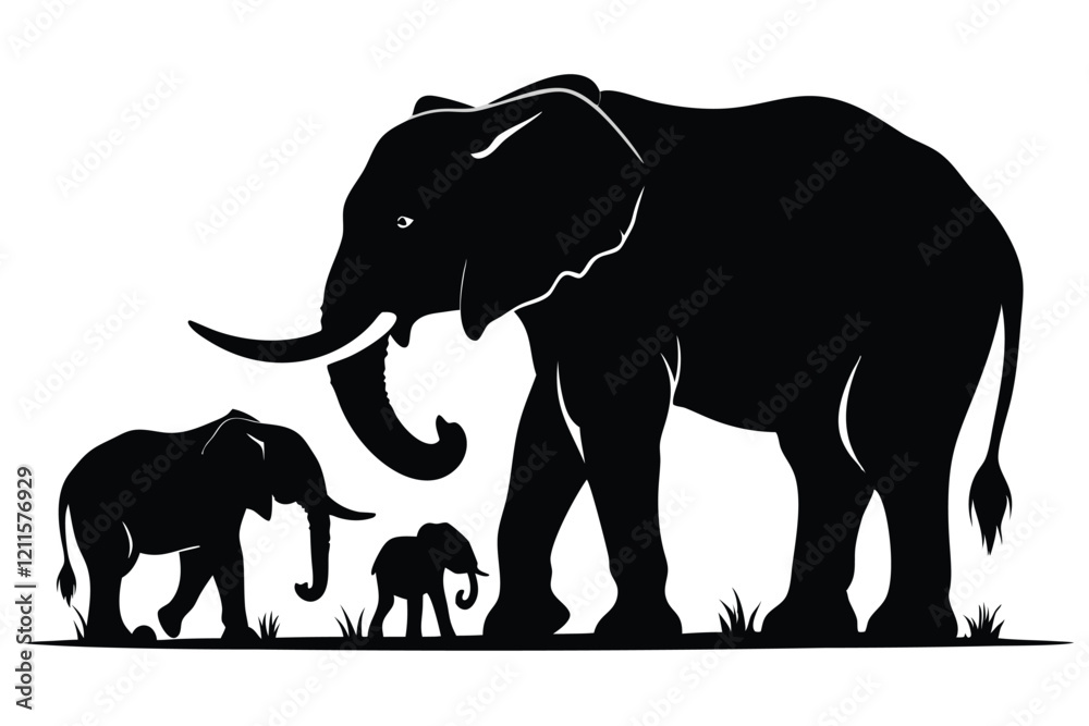 Fototapeta premium perfect vector elephant silhouette collection