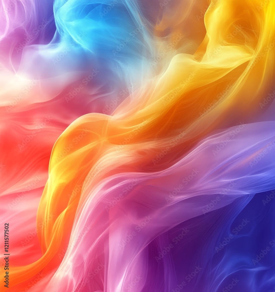 Mixing Colors Digital Background with Smooth Flow, Generative AI Mixing Colors Digital Background with Smooth Flow, Generative AI