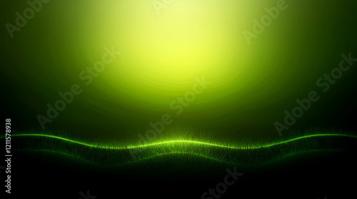 Abstract Green Nature Background: Serene Grassy Field Landscape
