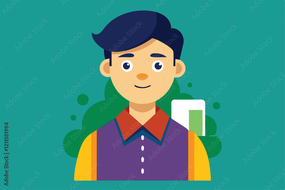 A left-handed person displays a customizable semi-flat design surrounded by a lively green background, Left hander Customizable Semi Flat Illustration A left-handed person displays a customizable semi-flat design surrounded by a lively green background, Left hander Customizable Semi Flat Illustration