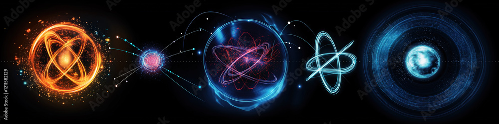 Obraz premium atom and physics background