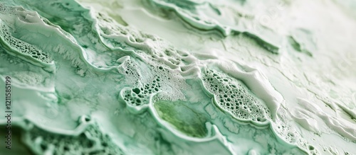 Pastel green watercolor texture with intricate details and soft gradients showcasing vivid patterns and artistic expression on a textured surface photo