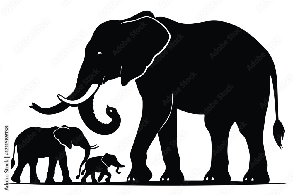 Fototapeta premium Elephant Silhouette vector