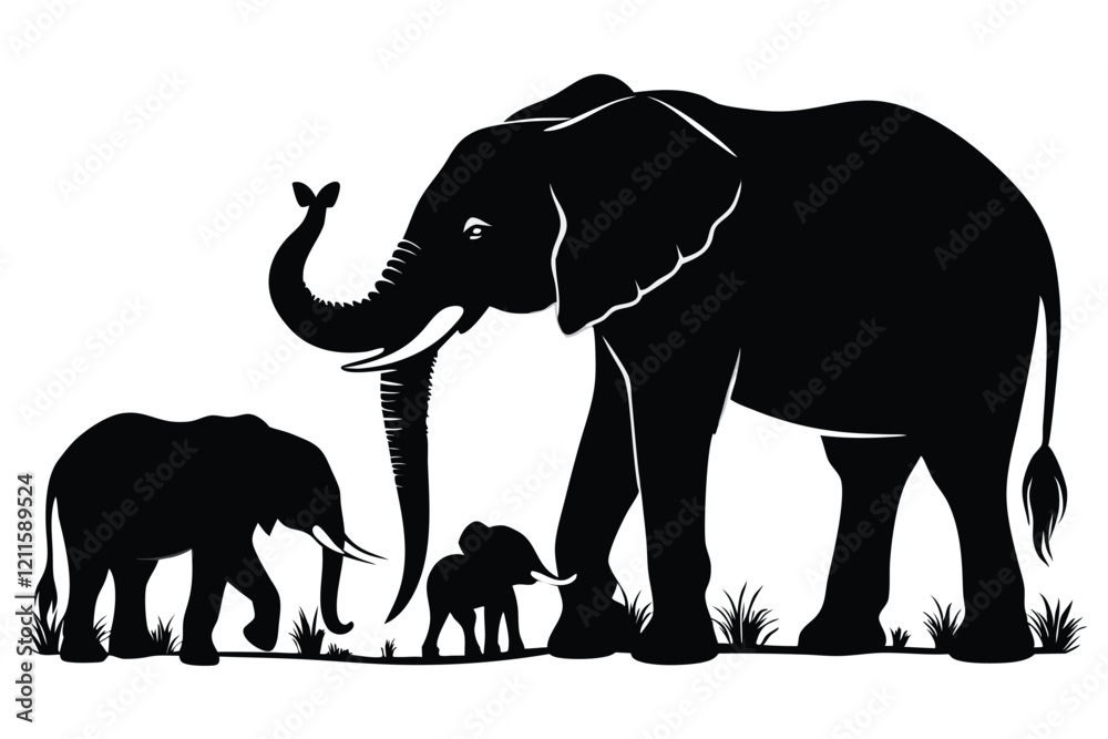Fototapeta premium Elephant Silhouette vector