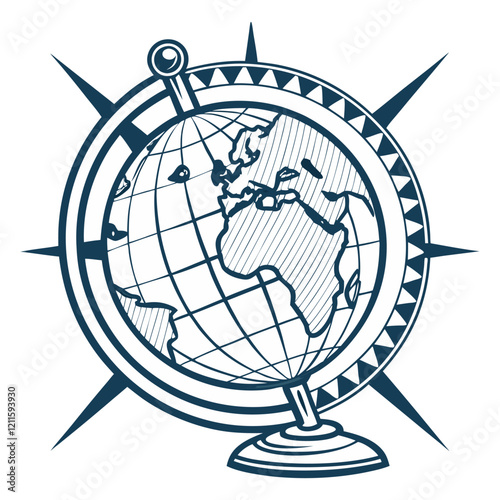 Earth globe vector illustration. 