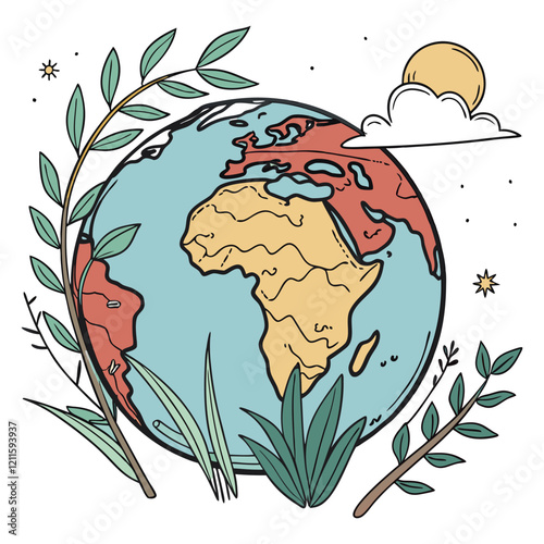 Earth globe vector illustration. 