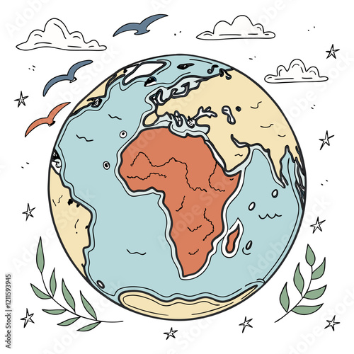 Earth globe vector illustration. 
