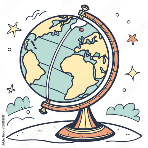 Earth globe vector illustration. 