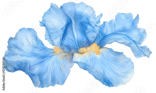 Blue iris flower, close-up, studio shot, floral design