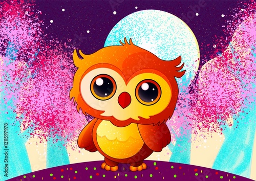 An elegant drawing of a charming owl.