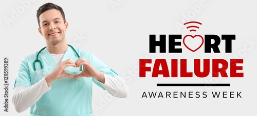 Banner for Heart Failure Awareness Week with male doctor photo