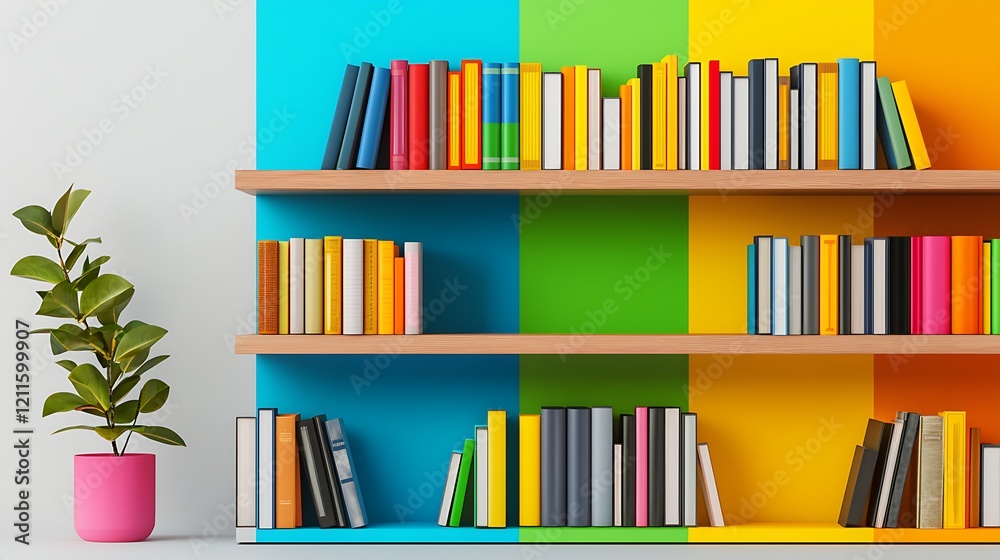 A bookshelf in a home filled with classic and modern books A bookshelf in a home filled with classic and modern books