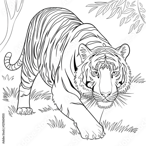 white tiger vector