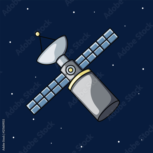 Illustration of a satellite floating in space