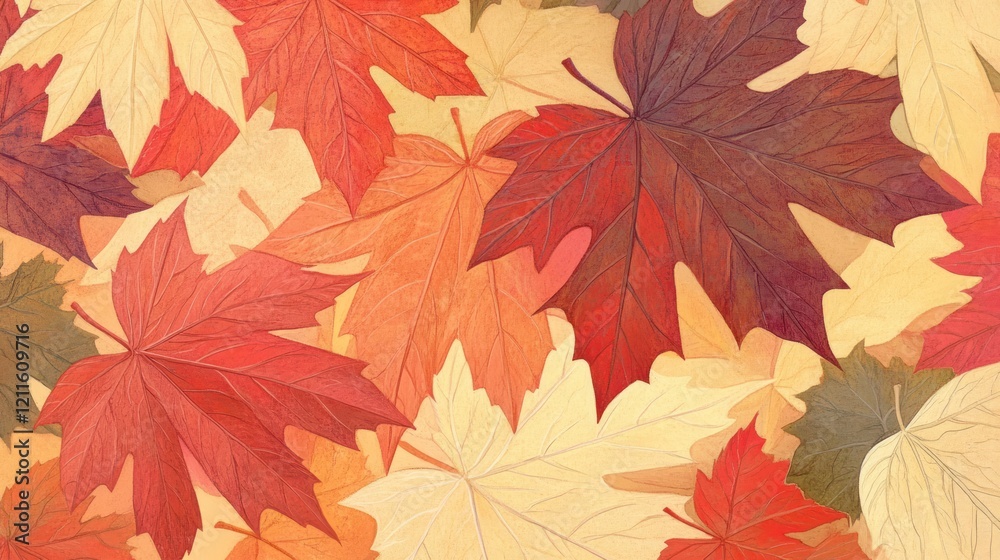 Autumn Maple Leaves Ground Background Design Autumn Maple Leaves Ground Background Design