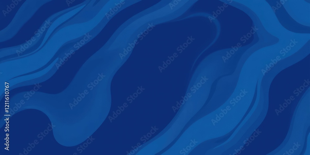 Fototapeta premium Deep ocean blue background with wavy abstract ripples in shades of blue and white, fluidity, gentle, deep sea