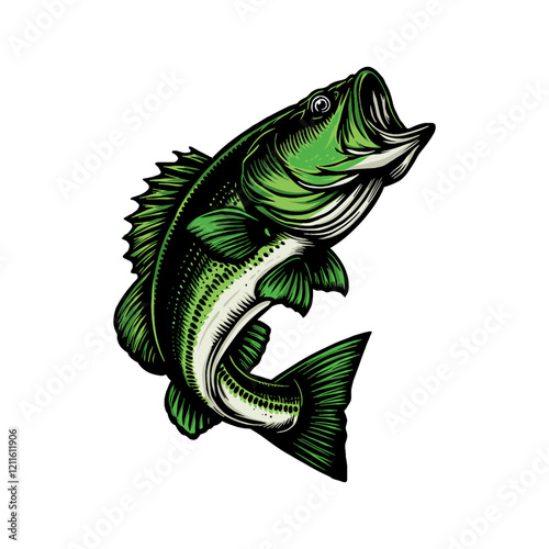 Bass Fish vector  many color and texture