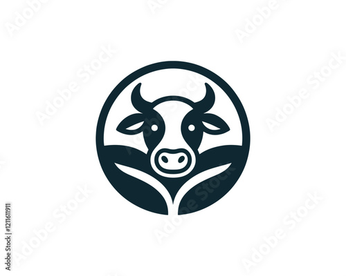 Cow logo vector. Animal farm. Cow icon vector illustration.