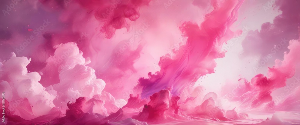 Dreamy watercolor design with pink and magenta tones mixing, dreamy, texture, tones, fuchsia